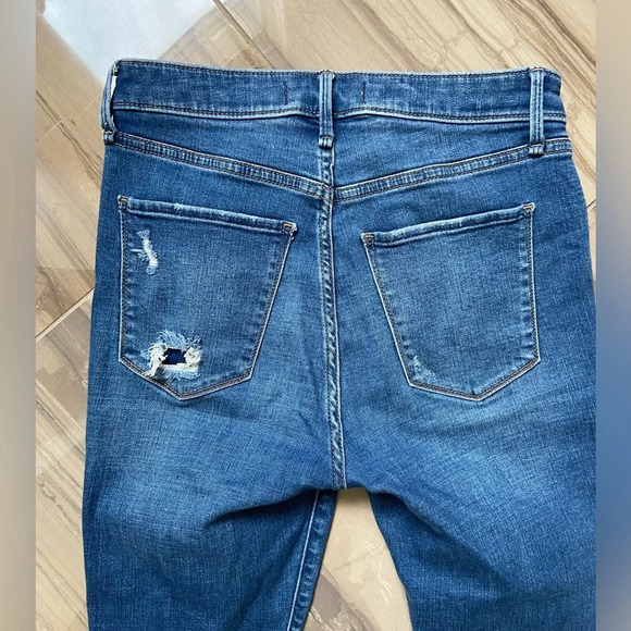 Abercrombie & Fitch super skinny high rise button fly frayed raw hem jeans Sz 26 - Picture 3 of 8